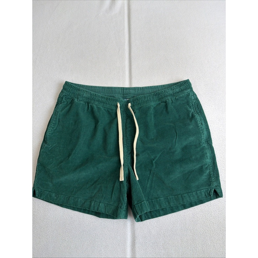 Bearbottom Corduroy Easy Shorts Mens XL Green Tan 5.5" Inseam